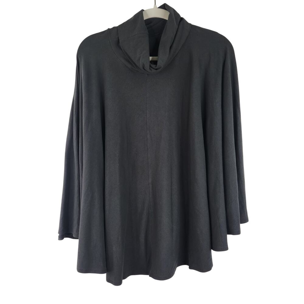 J. CREW Gray Cowl Neck Cape Top Women's Small Cotton Blend Minimalist